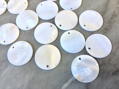 White Abalone Shell Circle round blanks, earring bead jewelry making, 20mm jewelry, 1 Hole tortoise blanks colorful, sea shell beads