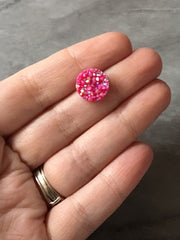 12mm Druzy Cabochons, Hot Pink SPARKLE, jewelry making kit, earring set, diy jewelry, druzy studs, 12mm Druzy, cabochon, stud earrings, PINK
