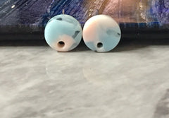 Cotton Candy pink & blue mosaic 10mm confetti circle post earring blanks, drop earring stud earring, jewelry dangle DIY earring making