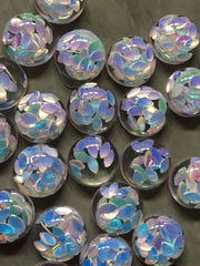 Pastel chunky confetti + Clear Resin 12mm Druzy Cabochons, jewelry making kit earring set, diy jewelry, druzy studs, 12mm Druzy Earrings