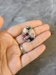 Teardrop Airy Rainbow Mosaic Resin Beads, acrylic 29mm Earring Necklace pendant bead, one hole at top, pride unicorn jewelry acrylic DIY