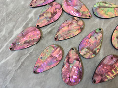 Abalone Shell Pink teardrop Acrylic Blanks Cutout, earring pendant jewelry making, 35mm jewelry, 1 Hole earring blanks, geode agate
