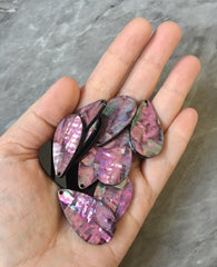 Abalone Shell Pink teardrop Acrylic Blanks Cutout, earring pendant jewelry making, 35mm jewelry, 1 Hole earring blanks, geode agate