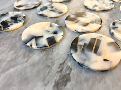 Black Mosaic Tortoise Shell Acrylic Blanks Cutout, Circle blanks, earring bead jewelry making, 28mm jewelry 1 Hole circle granite bangle