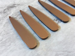 Brown Shiny Neutral Beads, geometric shape acrylic 56mm Long Earring or Necklace pendant bead 1 one hole top teardrop long drop earrings