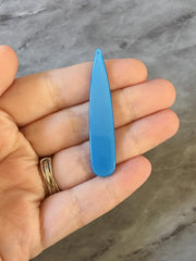 Light Blue Shiny Neutral Beads, geometric shape acrylic 56mm Long Earring Necklace pendant bead 1 one hole top teardrop long drop earrings