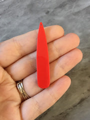 Cherry Red Shiny Neutral Beads, geometric shape acrylic 56mm Long Earring Necklace pendant bead 1 one hole top teardrop long drop earrings