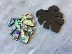 Abalone Shell Green Monstera Acrylic Blanks Cutout, earring pendant jewelry making, 30mm jewelry, Palm leaves blanks, geode agate