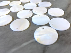 White Abalone Shell Circle round blanks, earring bead jewelry making, 20mm jewelry, 1 Hole tortoise blanks colorful, sea shell beads