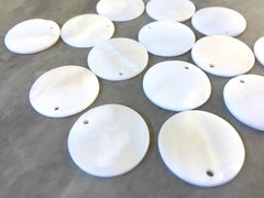 White Abalone Shell Circle round blanks, earring bead jewelry making, 20mm jewelry, 1 Hole tortoise blanks colorful, sea shell beads