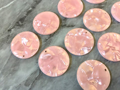 Pink Mosaic Tortoise Shell Acrylic Blanks Cutout, Circle blanks, earring bead jewelry making, 28mm jewelry 1 Hole circle granite bangle