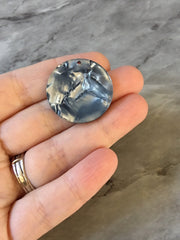 Gray Mosaic Tortoise Shell Acrylic Blanks Cutout, Circle blanks, earring bead jewelry making, 28mm jewelry 1 Hole circle granite bangle