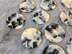 Black Mosaic Tortoise Shell Acrylic Blanks Cutout, Circle blanks, earring bead jewelry making, 28mm jewelry 1 Hole circle granite bangle