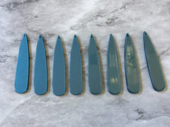 Teal Shiny Neutral Beads, geometric shape acrylic 56mm Long Earring or Necklace pendant bead 1 one hole top teardrop long drop earrings