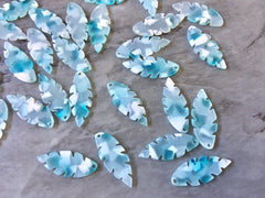 Blue Mosaic Feather Beads, geometric shape acrylic 26mm Long Earring or Necklace pendant bead 1 one hole top teardrop long drop earrings