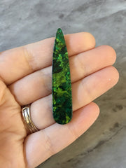 Rainforest Green Mosaic Beads, geometric shape acrylic 56mm Long Earring Necklace pendant bead 1 one hole top teardrop long drop earrings