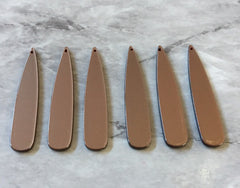 Brown Shiny Neutral Beads, geometric shape acrylic 56mm Long Earring or Necklace pendant bead 1 one hole top teardrop long drop earrings