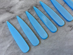Light Blue Shiny Neutral Beads, geometric shape acrylic 56mm Long Earring Necklace pendant bead 1 one hole top teardrop long drop earrings