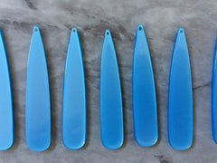 Light Blue Shiny Neutral Beads, geometric shape acrylic 56mm Long Earring Necklace pendant bead 1 one hole top teardrop long drop earrings