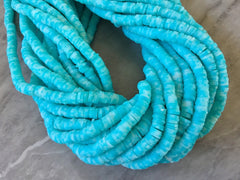 Sea Glass Tye Dye 6mm WHOLESALE rubber disc beads, 16” strand heishi colorful round polymer, colorful pride clearance beads donut tie die