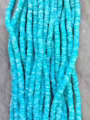 Sea Glass Tye Dye 6mm WHOLESALE rubber disc beads, 16” strand heishi colorful round polymer, colorful pride clearance beads donut tie die