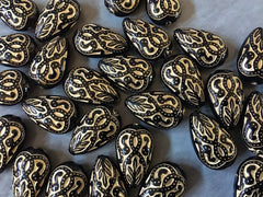 Gold Painted Black 19mm Beads, Beads for Bangle Making or Jewelry Making, chunky beads, statement beads necklace black