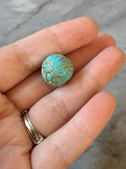 Round Turquoise acrylic beads, 16mm blue green chunky craft supplies, wire bangle, jewelry making, gold necklace, round circle jewelry