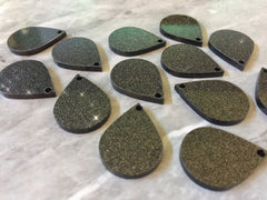 Black Glitter Acrylic Blanks Teardrop, Circle blanks, earring bead jewelry making, 29mm circle jewelry, circle bangle black pendant drop