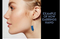 Gold Slide Through Earring Blanks, DIY earring Kit, 44mm V shaped front and back earrings, gold acrylic charm drop dangle pull through