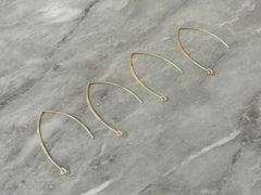 Gold Slide Through Earring Blanks, DIY earring Kit, 44mm V shaped front and back earrings, gold acrylic charm drop dangle pull through