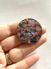 Abalone Shell Pink Black Acrylic Blanks Cutout, earring pendant jewelry making, 35mm jewelry, 1 Hole earring blanks, geode agate