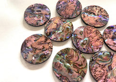 Abalone Shell Pink Black Acrylic Blanks Cutout, earring pendant jewelry making, 35mm jewelry, 1 Hole earring blanks, geode agate