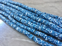 Jean Jacket Tye Dye 6mm WHOLESALE rubber disc beads, 16” strand heishi colorful round polymer, colorful pride clearance beads donut tie die