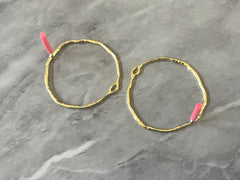 Gold 35mm Hammered post earring blanks, colorful drop earring, gold stud earrings statement jewelry, dangle DIY earring making