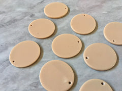 Tan Mocha Acrylic Blanks Cutout, Circle blanks, earring bead jewelry making, 25mm circle jewelry, 1 Hole circle bangle single hole