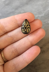 Gold Painted Black 19mm Beads, Beads for Bangle Making or Jewelry Making, chunky beads, statement beads necklace black