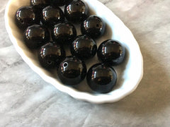 Shiny Black 20mm round beads, gumball beads, bubblegum beads, chunky beads, 20mm girls necklace jewelry, chunky necklace