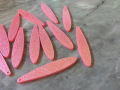Pink Sparkle Glitter Confetti Acrylic Resin Beads teardrop cutout 56mm Earring Necklace pendant one hole DIY blanks acetate, pink earrings