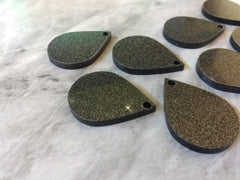 Black Glitter Acrylic Blanks Teardrop, Circle blanks, earring bead jewelry making, 29mm circle jewelry, circle bangle black pendant drop