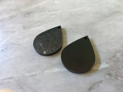 Black Glitter Acrylic Blanks Teardrop, Circle blanks, earring bead jewelry making, 29mm circle jewelry, circle bangle black pendant drop