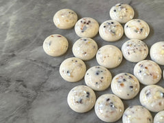 Terrazzo + Cream Resin Acrylic Blanks Cabs, 16mm round circle blanks, earring jewelry making, stud earring blanks, cabochon earrings