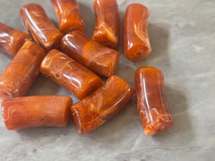 Acrylic curved tube beads, Cinnamon tube bracelet beads, resin tube beads accent statement bracelet, stretch bracelet beads