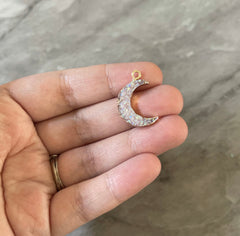 Moon Crescent Druzy Beads with hole, Faux Druzy Beads, lavender cream druzy bracelet, druzy bangle, celestial bracelet jewelry
