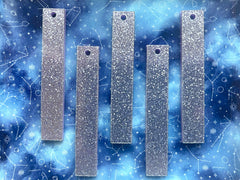 Lavender Glitter acrylic stick Beads, Rectangle geometric shape acrylic 50mm Long Earring or Necklace pendant bead 1 one hole jewelry purple