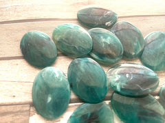 Emerald Green Smooth Swirly Oval 40mm acrylic beads, chunky craft supplies, wire bangle jewelry making necklace, dark green beads