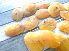 Yellow Smooth Swirly Oval 40mm acrylic beads, chunky craft supplies, wire bangle jewelry making necklace, marigold beads