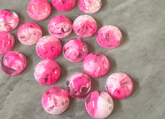 Pink & White Swirl Resin 12mm Cabochons, jewelry making kit, earring set, diy jewelry, druzy studs, 12mm Druzy cabochon stud