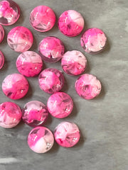 Pink & White Swirl Resin 12mm Cabochons, jewelry making kit, earring set, diy jewelry, druzy studs, 12mm Druzy cabochon stud
