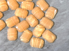 Orange Creamsicle + Cream Acrylic Blanks Cabs, 18mm Rectangle blanks, earring jewelry making, stud earring blanks, cabochon earrings