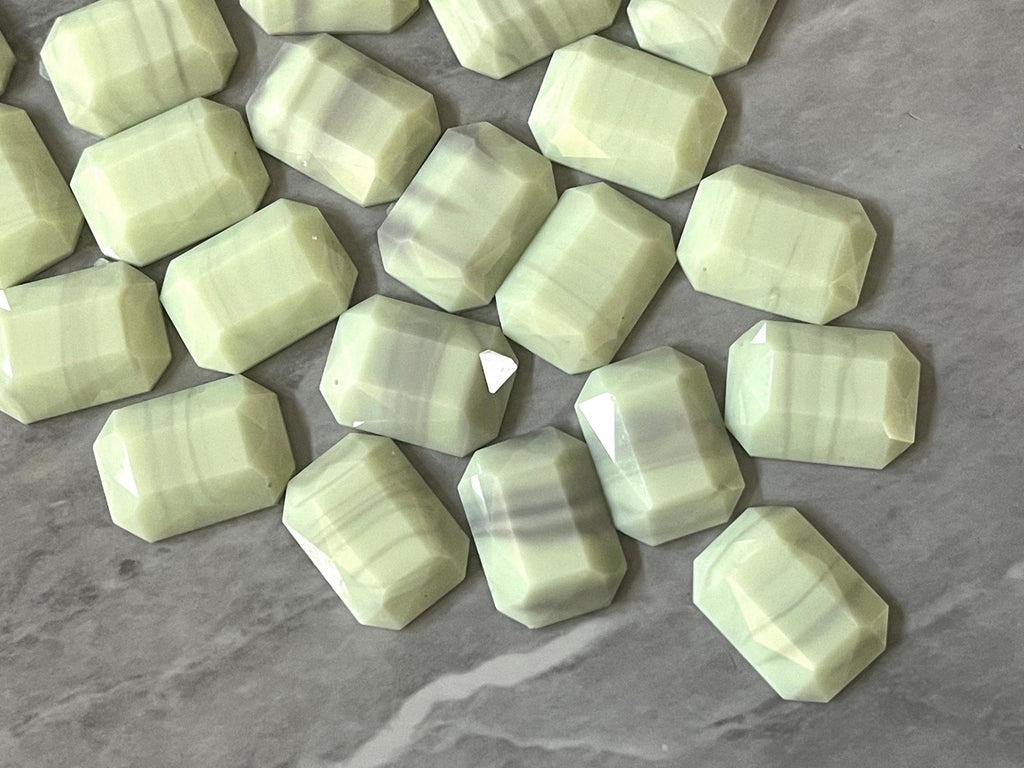 Mint Green + Gray Acrylic Blanks Cabs, 18mm Rectangle blanks, earring jewelry making, stud earring blanks, cabochon earrings